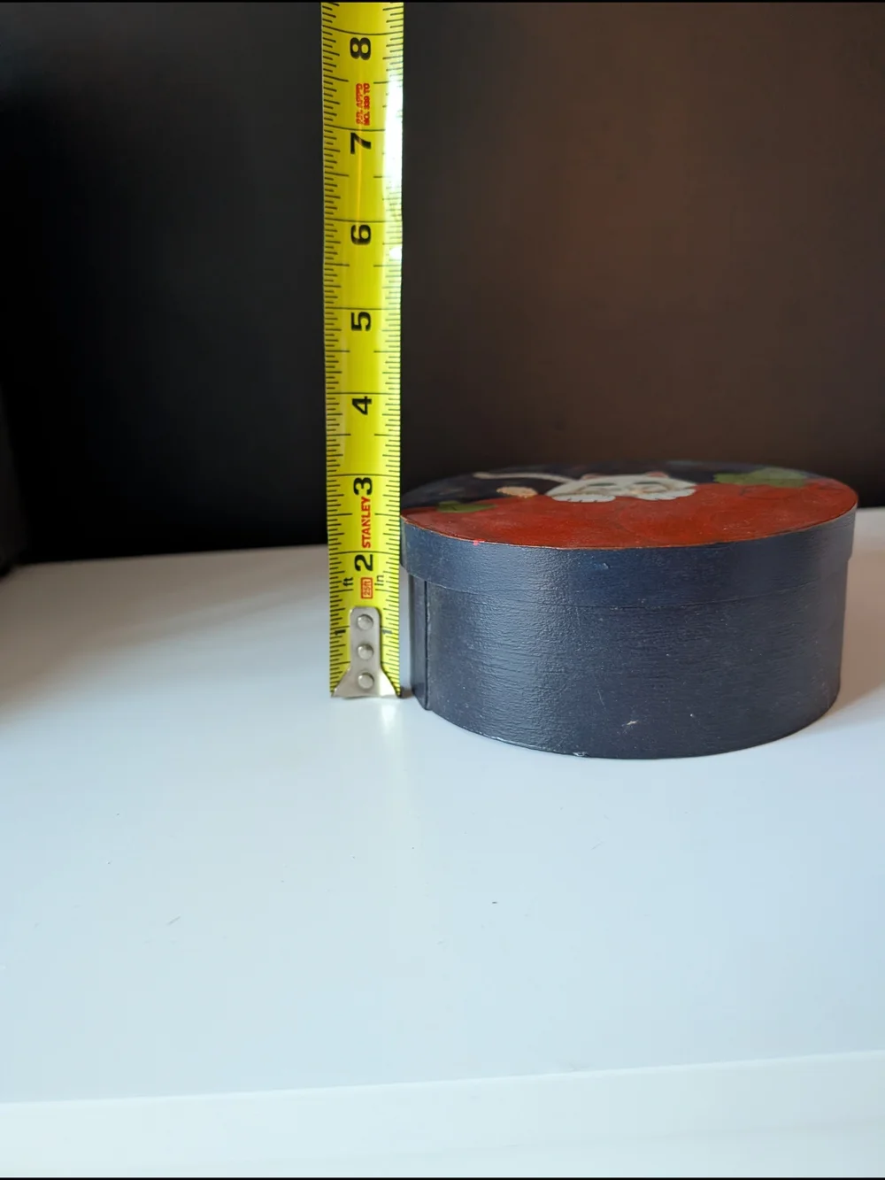 Folk Art Hand-Painted Shaker-Style Wooden Box